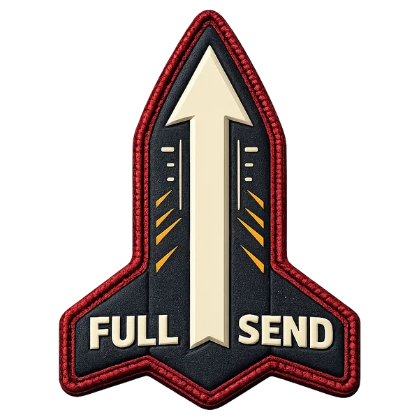 Full Send patch — epic tier embroidered shield